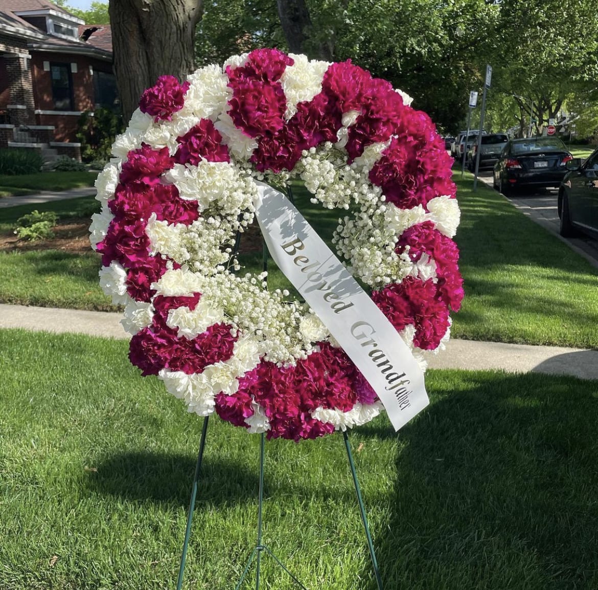 All Carnation Round Wreath  - Twenty inch wreath filled with carnations