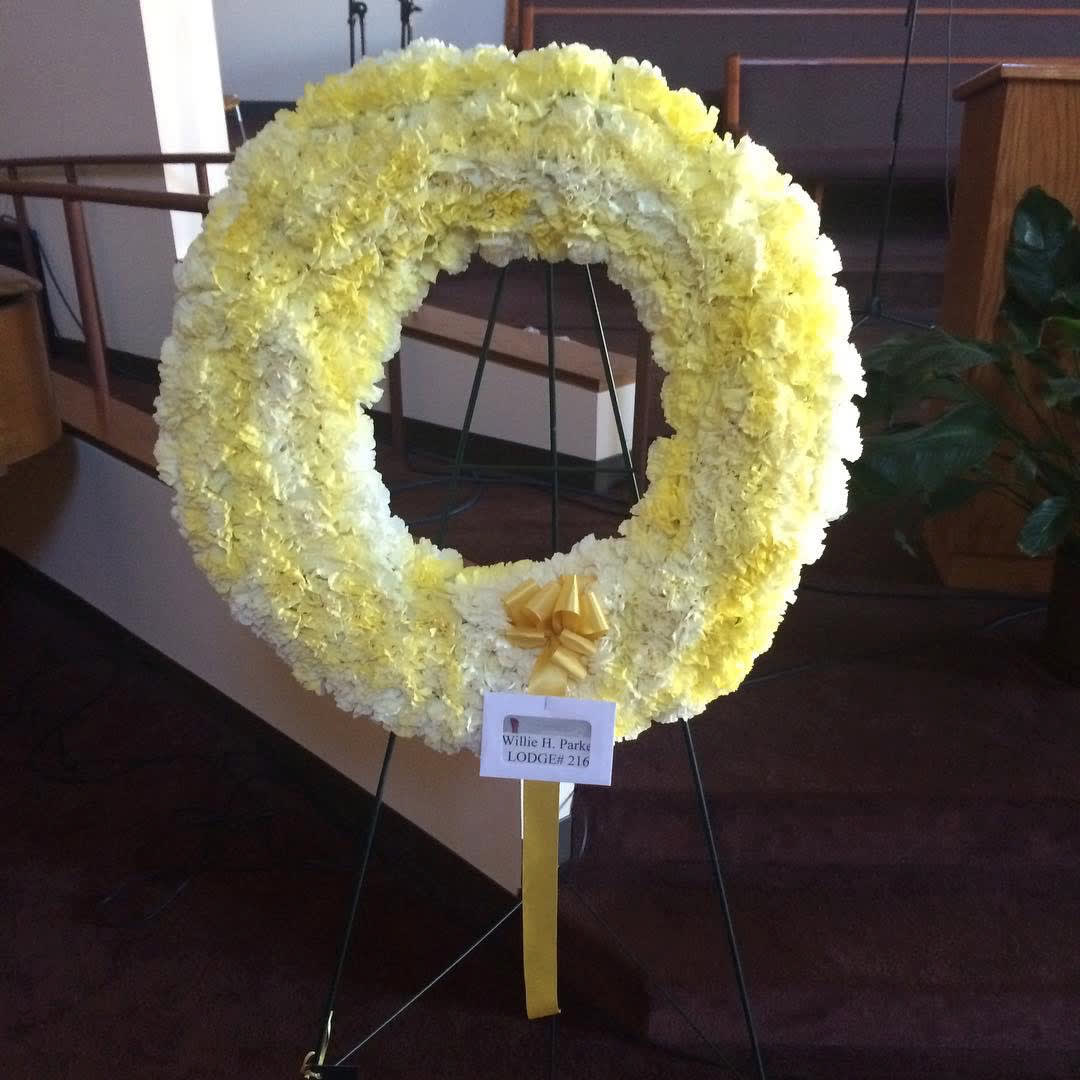 All carnations round wreath  - 20inch all carnations round wreath on a stand, color of choice 