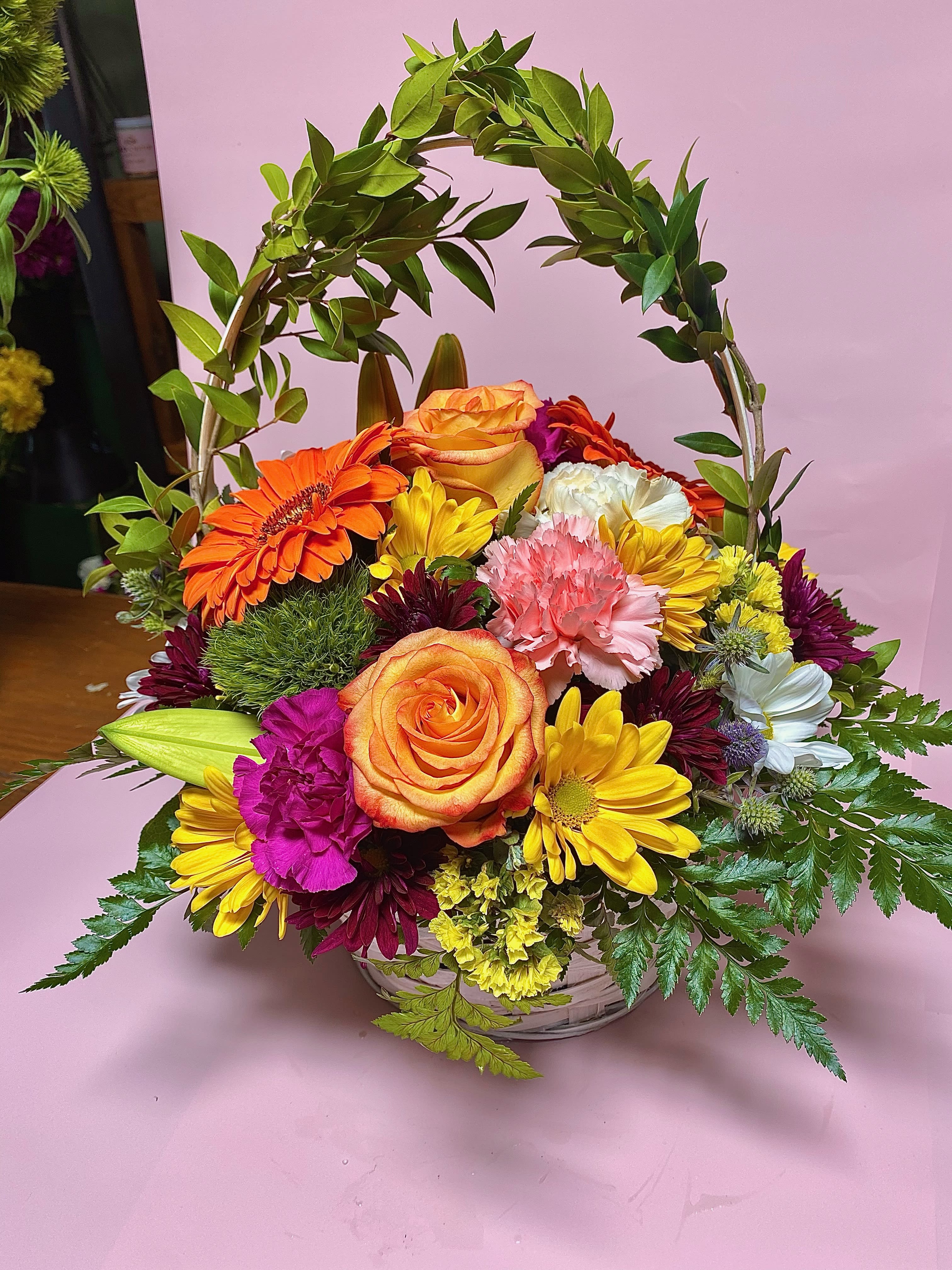 Sweet Basket  - Mix colorful flower basket all beautiful hand arranged.