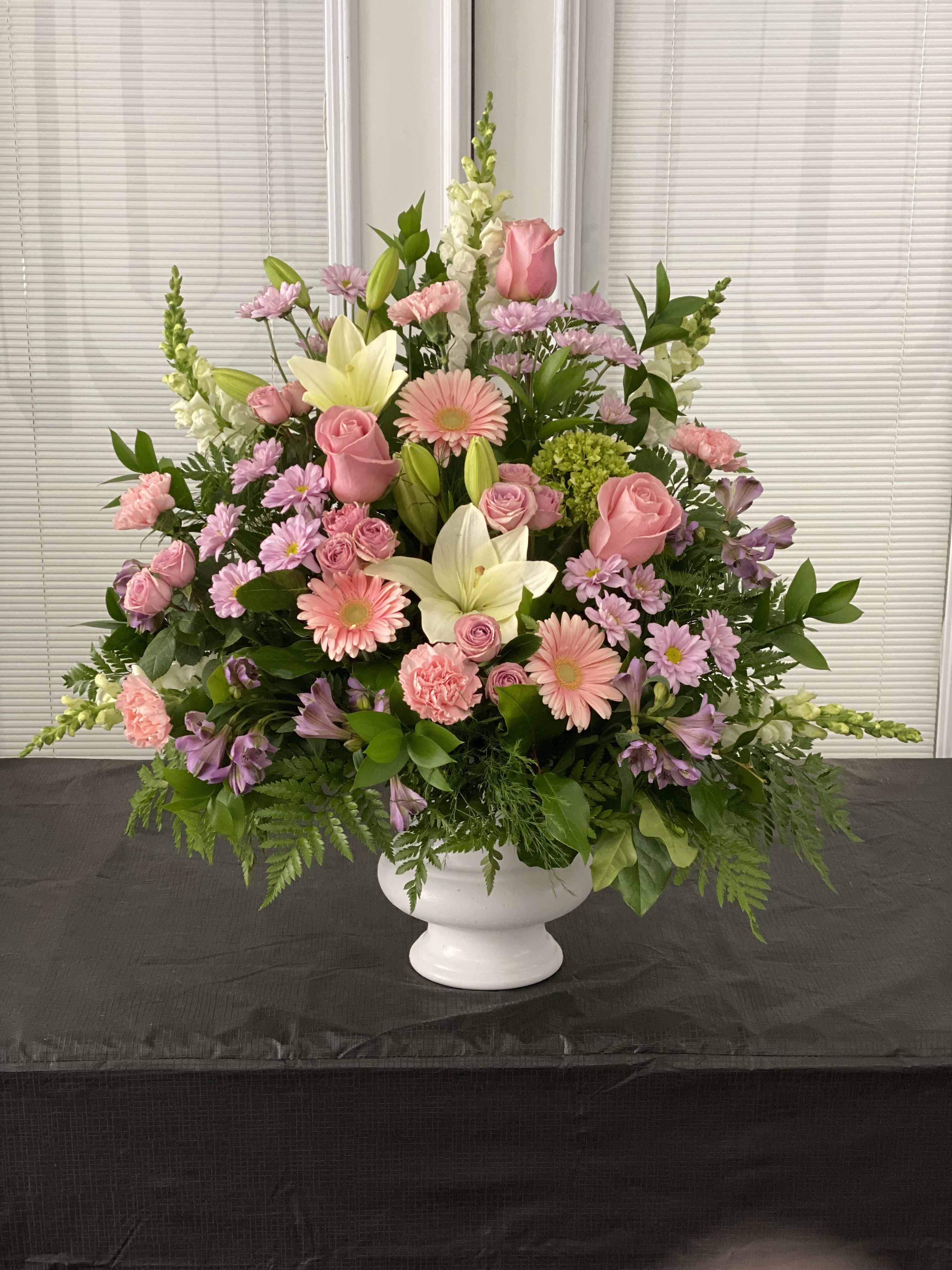 Pastel Standing Basket in East Rochester, NY | The Flower Shop 