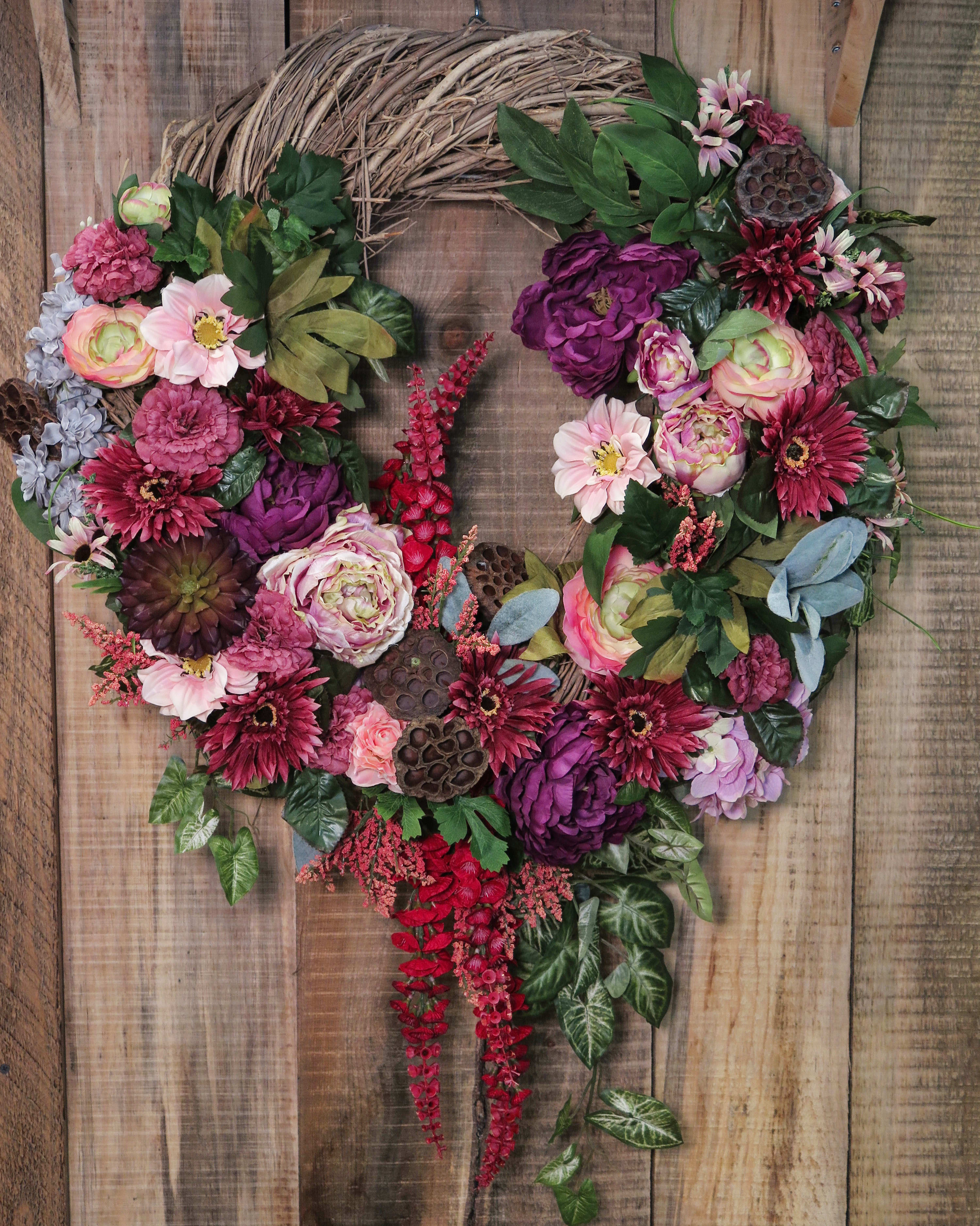 Couronne De Fleurs En Soie Rose By La Jolie Fleur