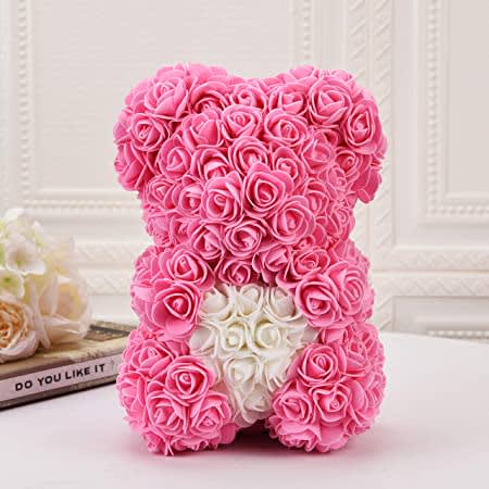 rose bear pink and white