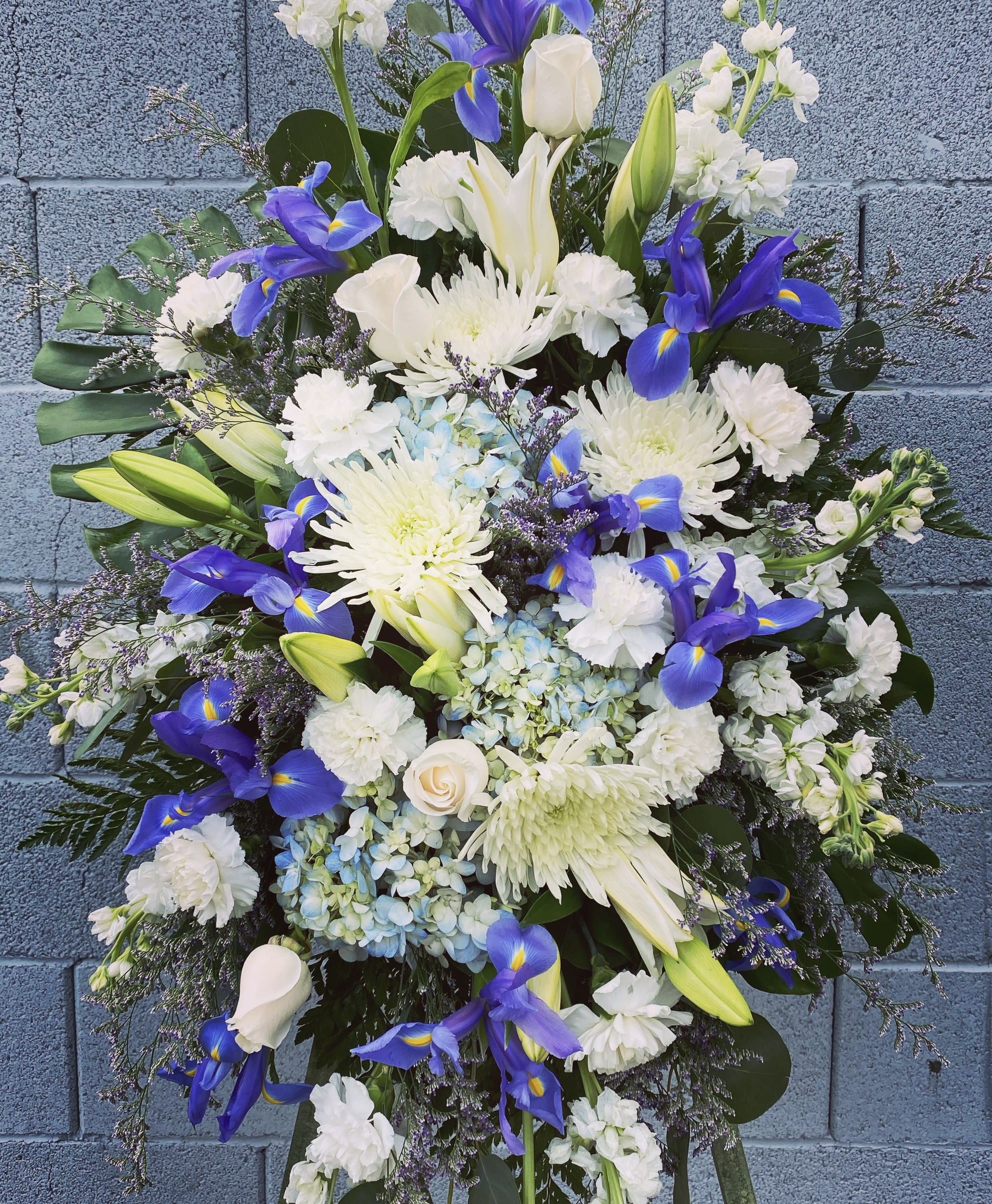 Blue on sale funeral flowers