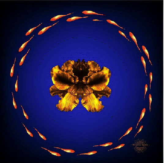 Odina - beautiful art from Miami Artist Mauricio Ferrer, printed on vegan silk 20x20 inches