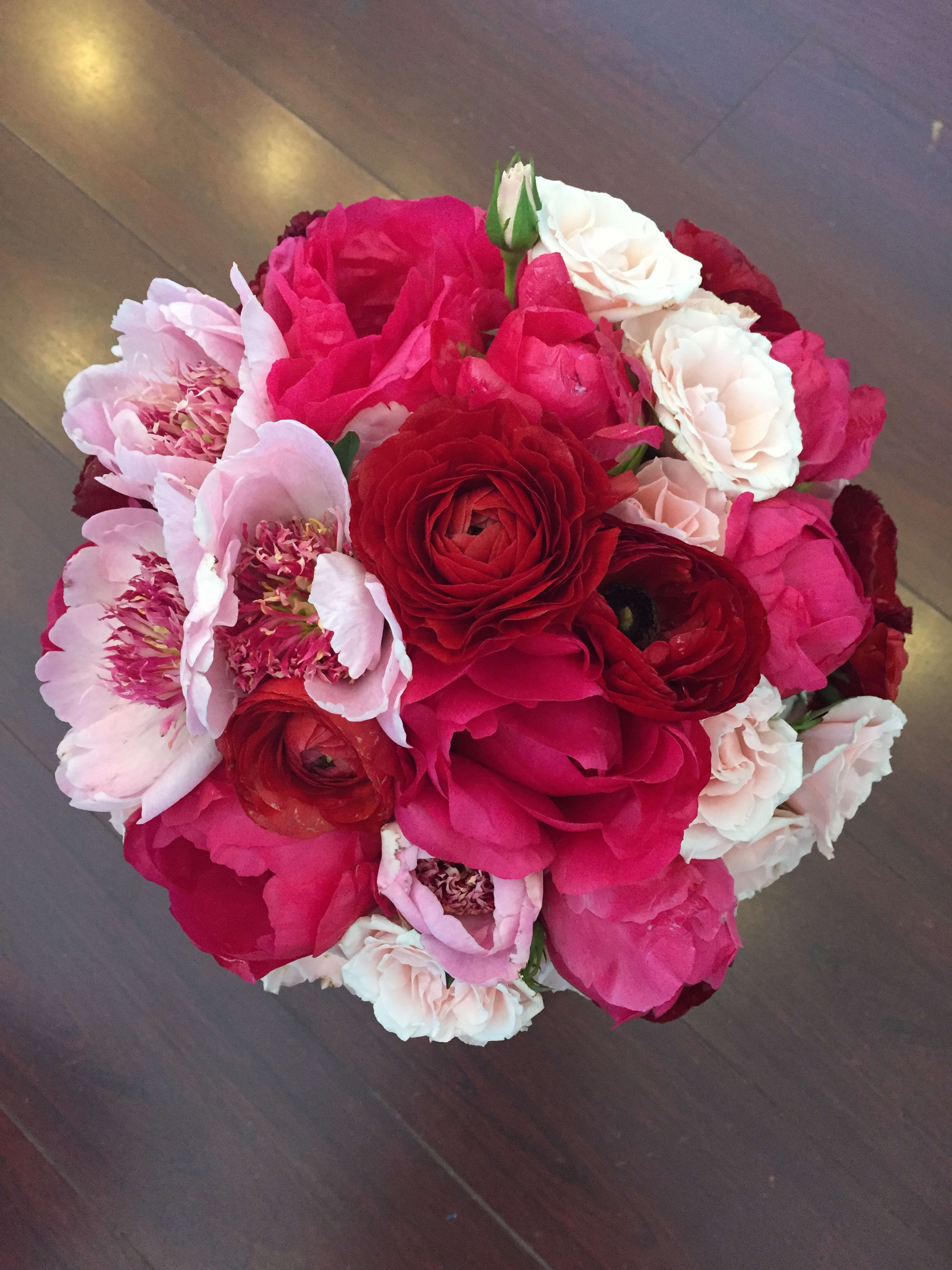 Bridal 3 - bridal bouquet of peony, rose, ranunculus and accents