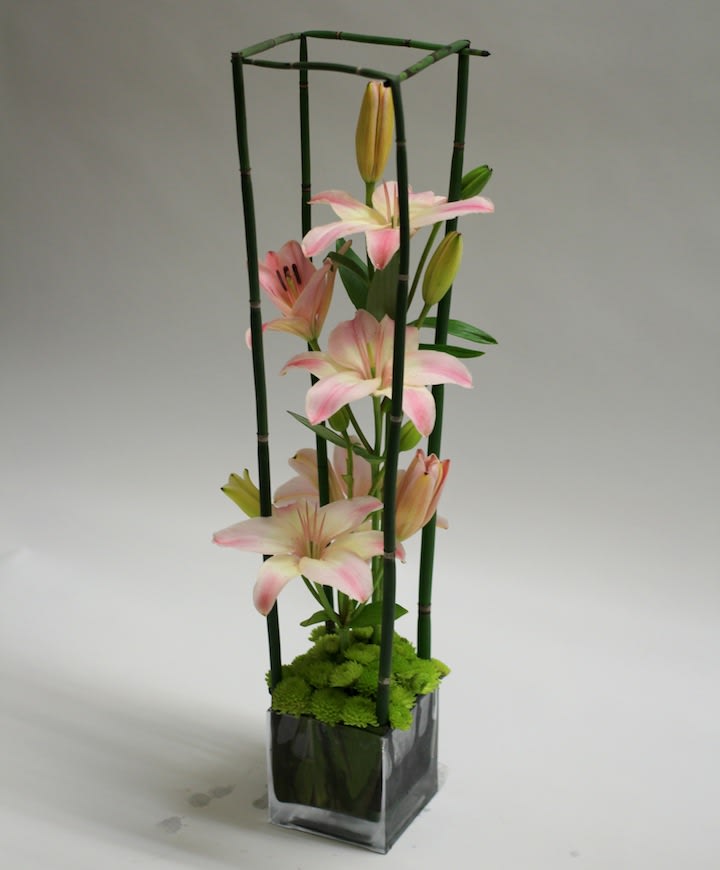 Modern Asiatic Lilies - Asiatic Lilies, Horse Tail and Green Button with a stylish modern twist!
