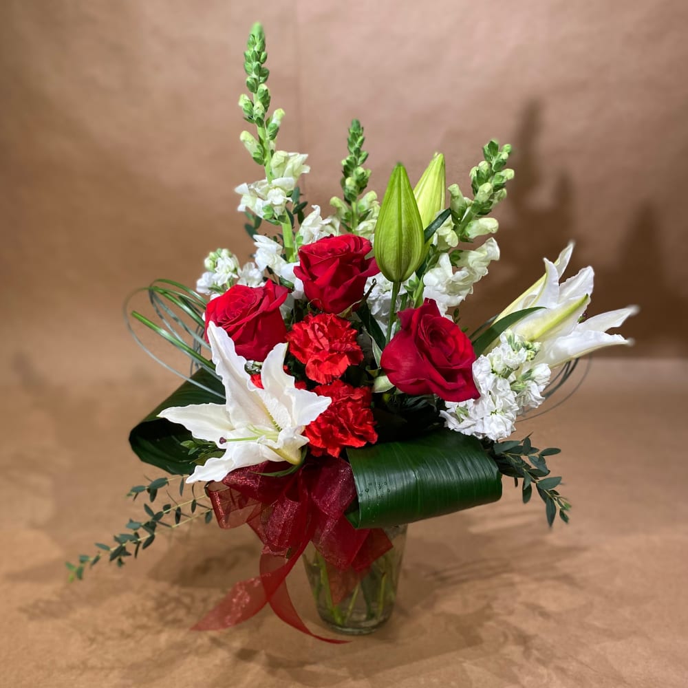 True Love - A changing mix of red and white flowers  to reflect the season