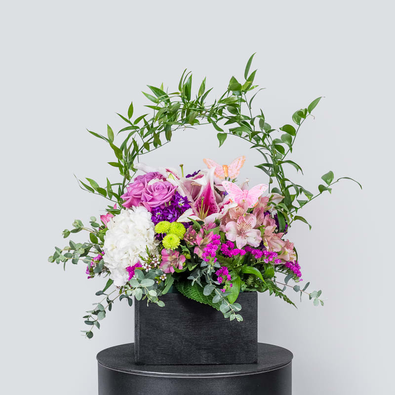 Bundle of Blooms***** - Bundle of Joy is an arrangement fit for the perfect occasion to show your love and affection. This arrangement has a beautiful ray of flowers including roses, alstroemeria, stargazing lilies, hydrangea.  22&quot;W X 23&quot;H