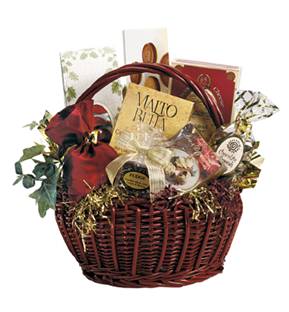 Designer's choice gift basket - all of our baskets are custom made with products in season. special requests can be made in the special instructions at check out or email us at msellie@blossomsandtreasures.com  We do not sell or ship wine or alcohol  products.   Have a budget in mind?  We can quote you a price to fit that budget.
