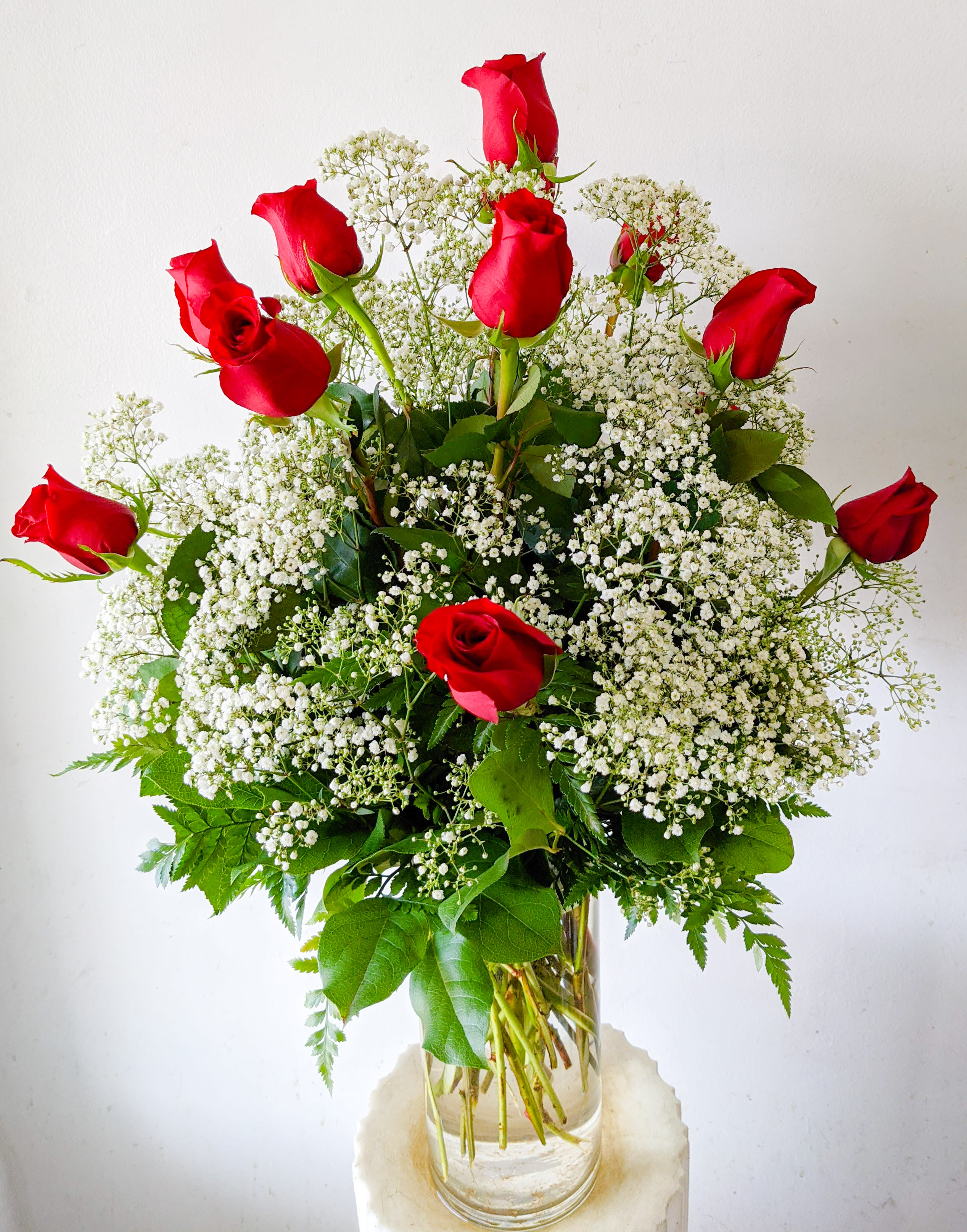 1 dz. roses - 1 dz roses elegantly arranged in a 5&quot; x12&quot; cylinder vase
