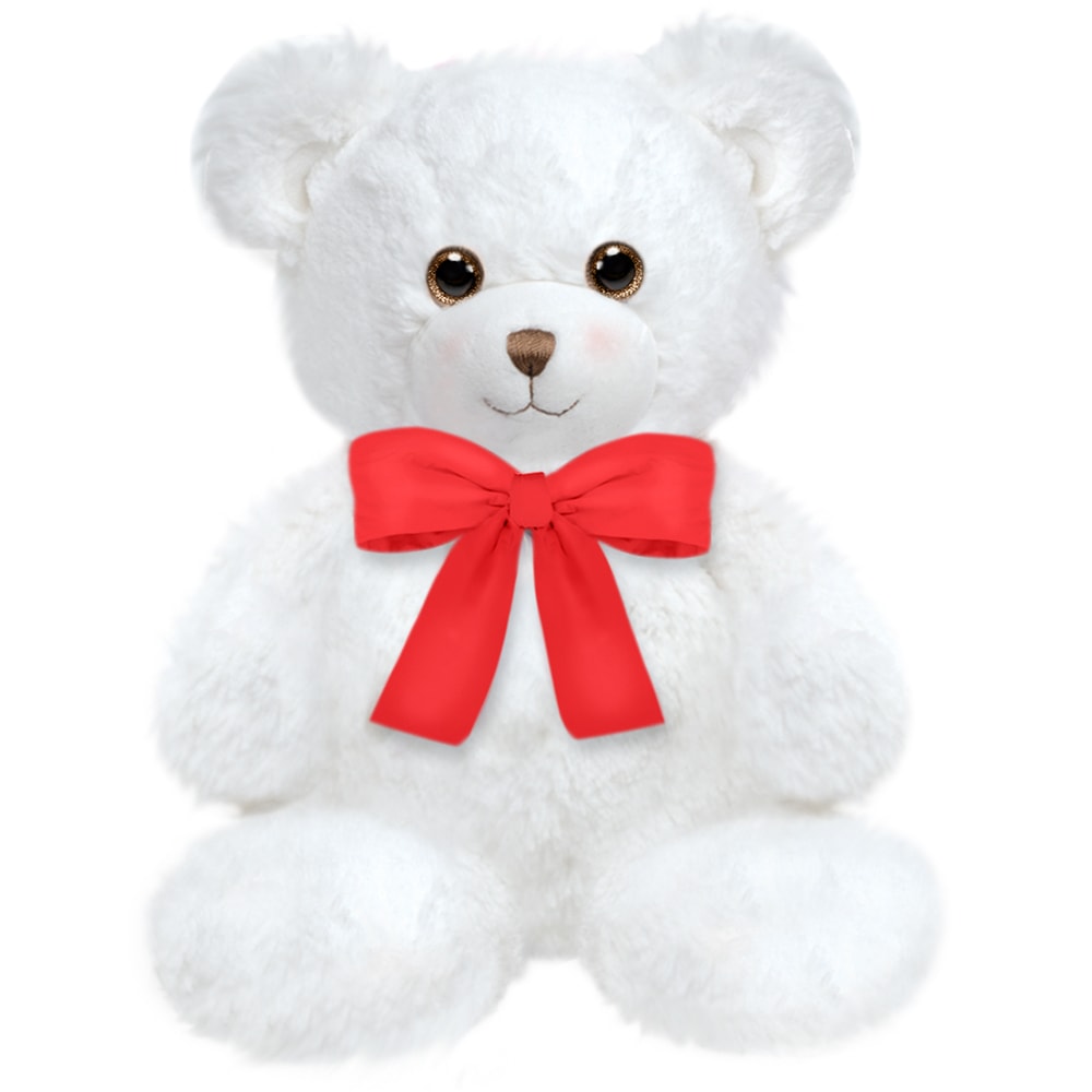 Dena w/ Red Ribbon 7&quot; - Dena w/ Red Ribbon  Color: White w/ red bow Size: 7 in.