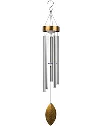 Solar Wind Chime - 42&quot; Available in Blue, Brown, Gold, Green Luminous. This Solar Collection utilizes the power of the sun to create a soothing light to accompany the precision tuned chimes
