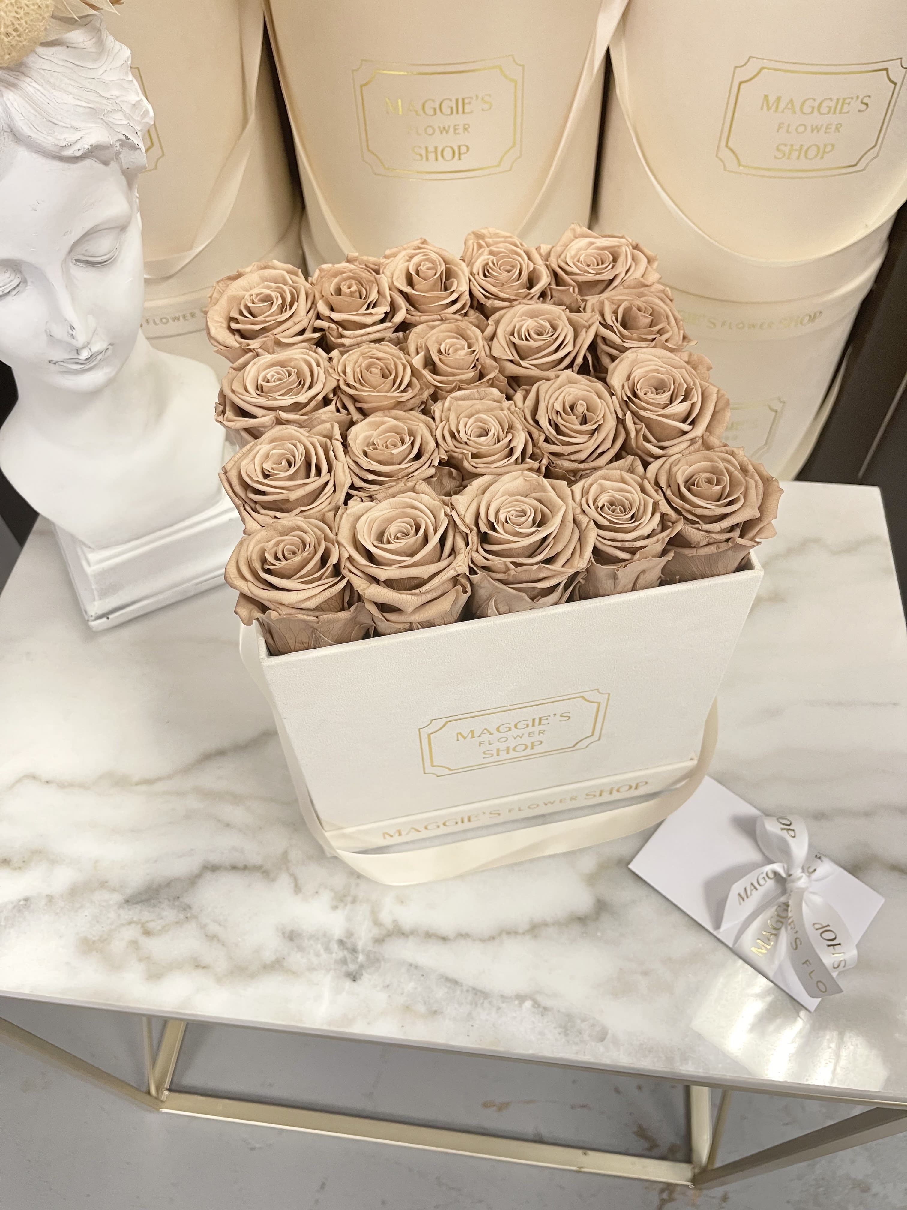 Mfs Eternity Rose Box Nude Mocha In Maywood Ca Maggie S Flower Shop
