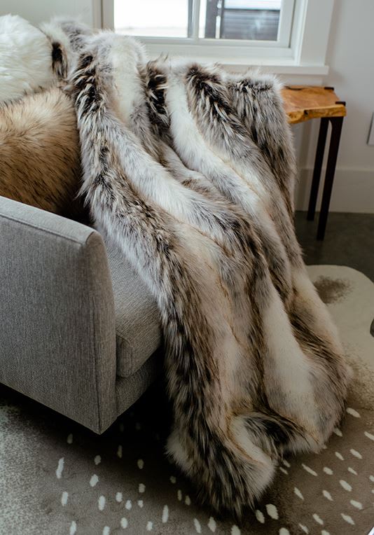 Faux fur sales wolf throw