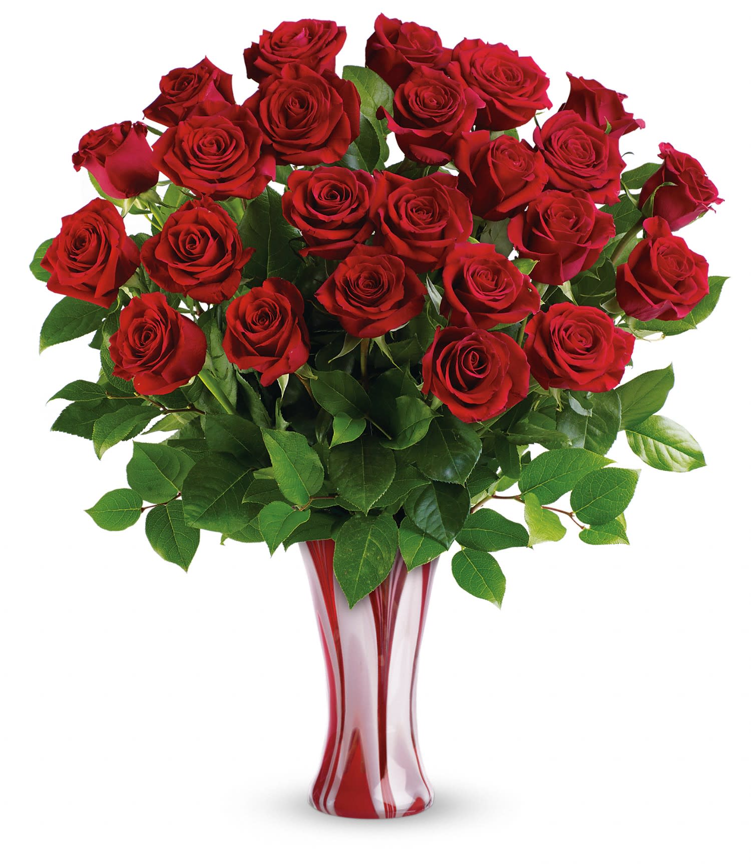 I Adore You Bouquet by Teleflora PM - The essence of romance! Make her swoon with one dozen radiant long stemmed red roses, hand-delivered in this singularly stunning art-glass vase. It's a dramatic expression of your endless love and adoration. 