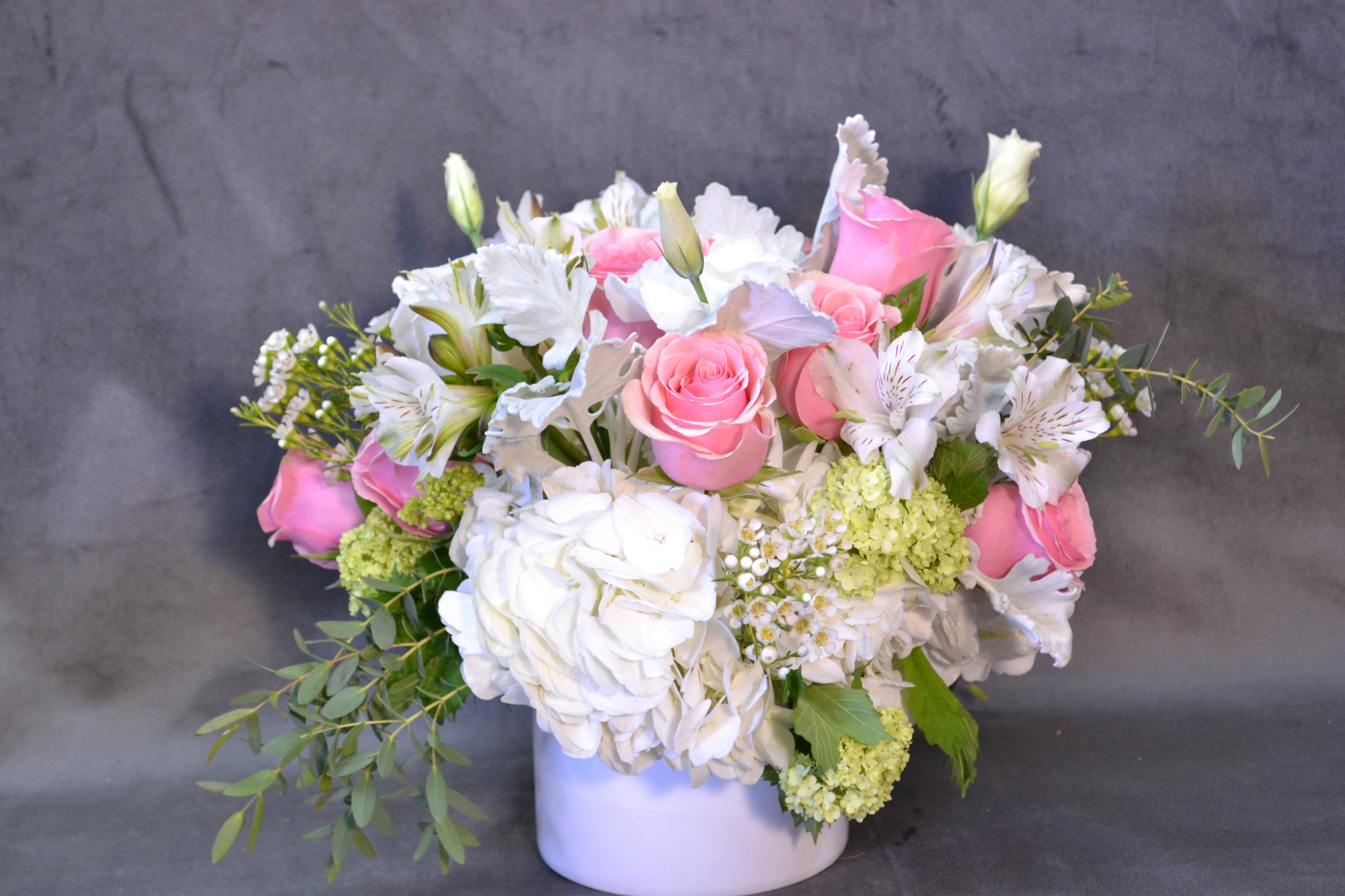 Friendship - Pink Roses, Hydrangeas, Lisianthus, Alstroemerias 