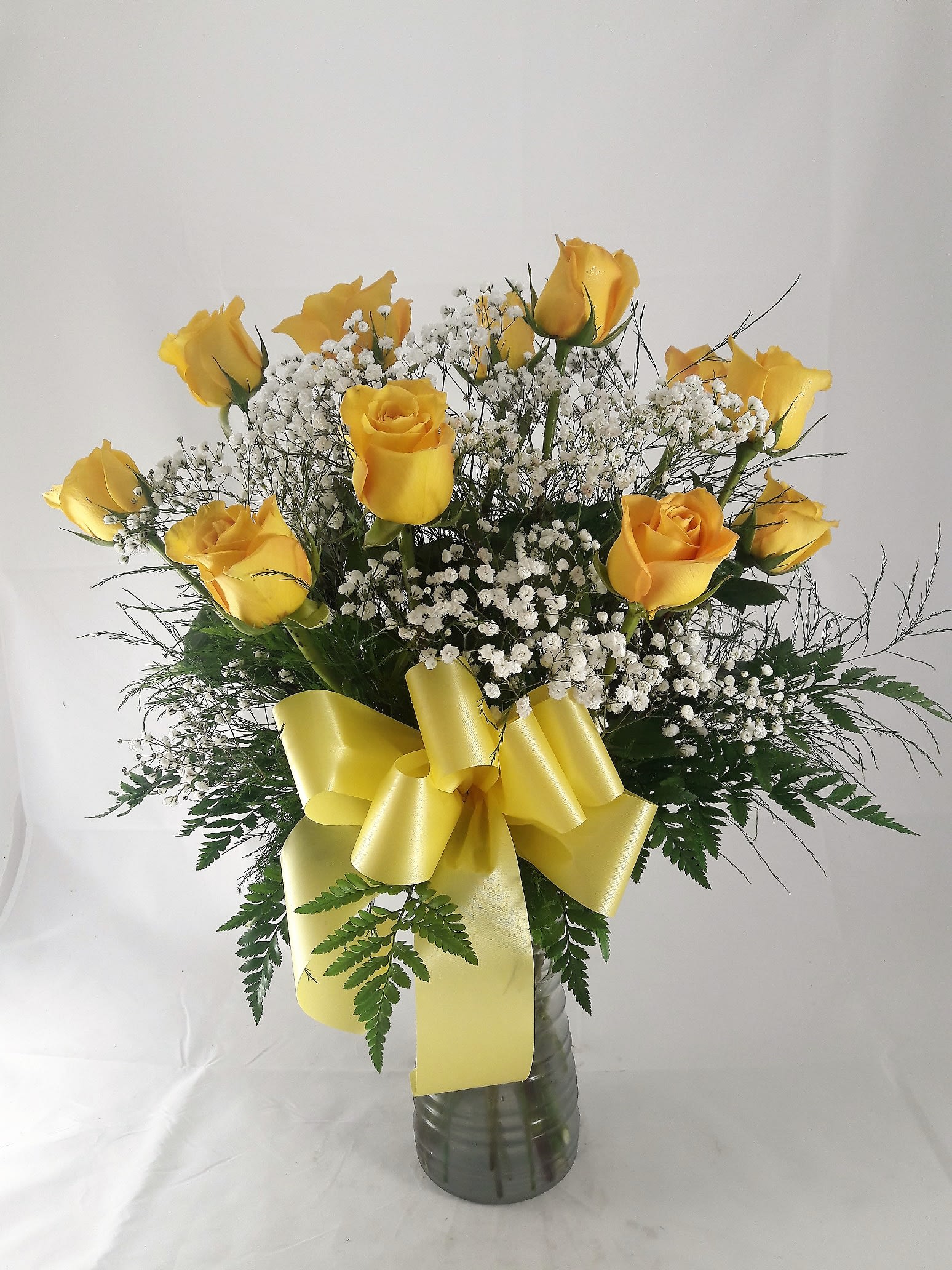 One Dozen Yellow Roses in Melbourne, FL Buds & Bows Floral Design