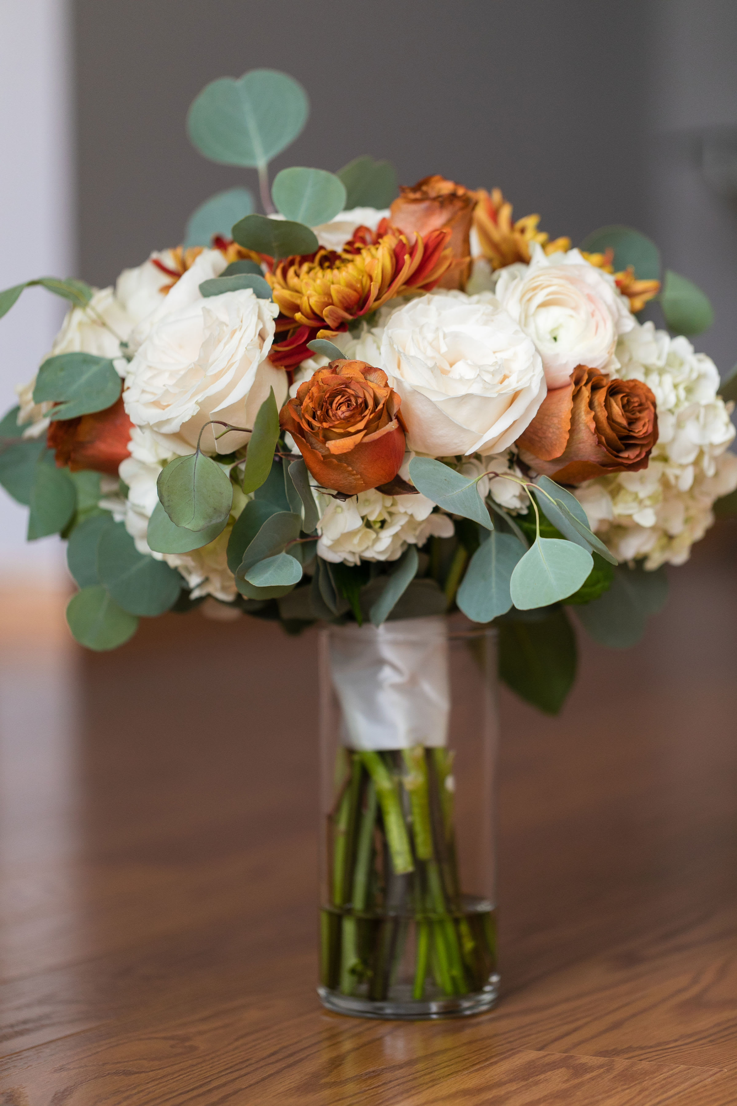 hydrangea and garden rose bouquet