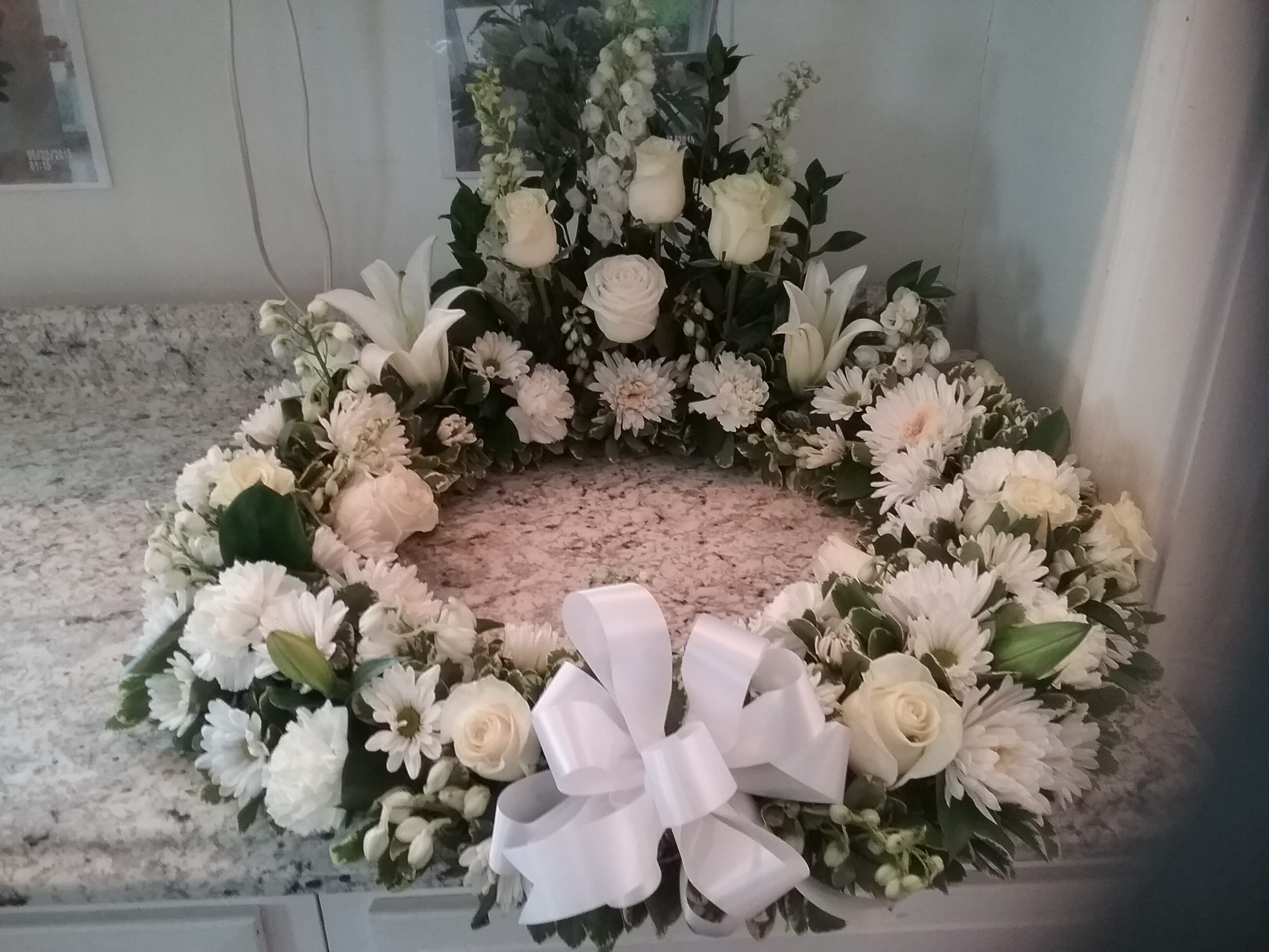 Purity Ring Wreath, Funeral Flowers - Cabramatta florist shop, South west  Sydney, NSW