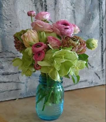 Mozart Mozart - A bright mixed arrangement of ranunculus and helleborus.
