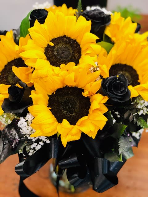 Sunflowers On Black 