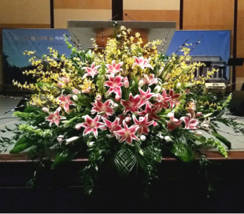 PODIUM ARRANGEMENT 114 [TTPOD114] - PODIUM ARRANGEMENT 114 BY TWIN TOWERS FLORIST       As Shown : TTPOD114 