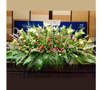PODIUM ARRANGEMENT 119 [TTPOD119] - PODIUM ARRANGEMENT 119 BY TWIN TOWERS FLORIST      As Shown : TTPOD119 