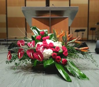  PODIUM ARRANGEMENT 44 [TTPOD44] - PODIUM ARRANGEMENT BY TWIN TOWERS FLORIST      As Shown : TTPOD44  