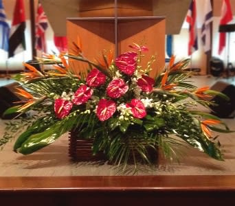 PODIUM ARRANGEMENT 55 [TTPOD55] - PODIUM ARRANGEMENT BY TWIN TOWER FLORIST      As Shown : TTPOD55  