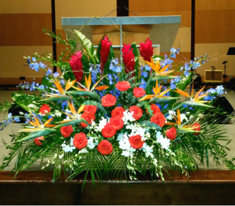 PODIUM ARRANGEMENT 84 [TTPOD84] - PODIUM ARRANGEMENT 84 BY TWIN TOWERS FLORIST      As Shown : TTPOD84 