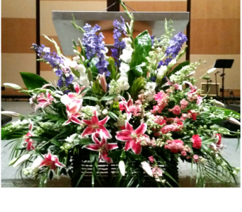 PODIUM ARRANGEMENT 90 [TTPOD90] - PODIUM ARRANGEMENT 90 BY TWIN TOWERS FLORIST      As Shown : TTPOD90 