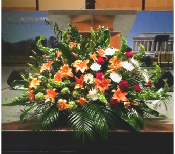 PODIUM ARRANGEMENT 94 [TTPOD94] - PODIUM ARRANGEMENT 94 BY TWIN TOWERS FLORIST      As Shown : TTPOD94 