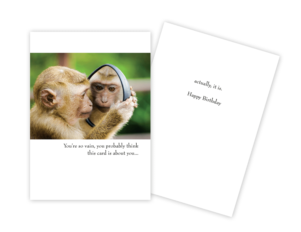 Monkey Birthday Card Monkey Birthday Card - Sun Day Full sized greeting card.