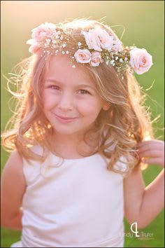 Flower Girl Crown (Please Give 3 Business Days For Pick Up) - This flower girl crown is designed with baby breath and roses. Fits any youth