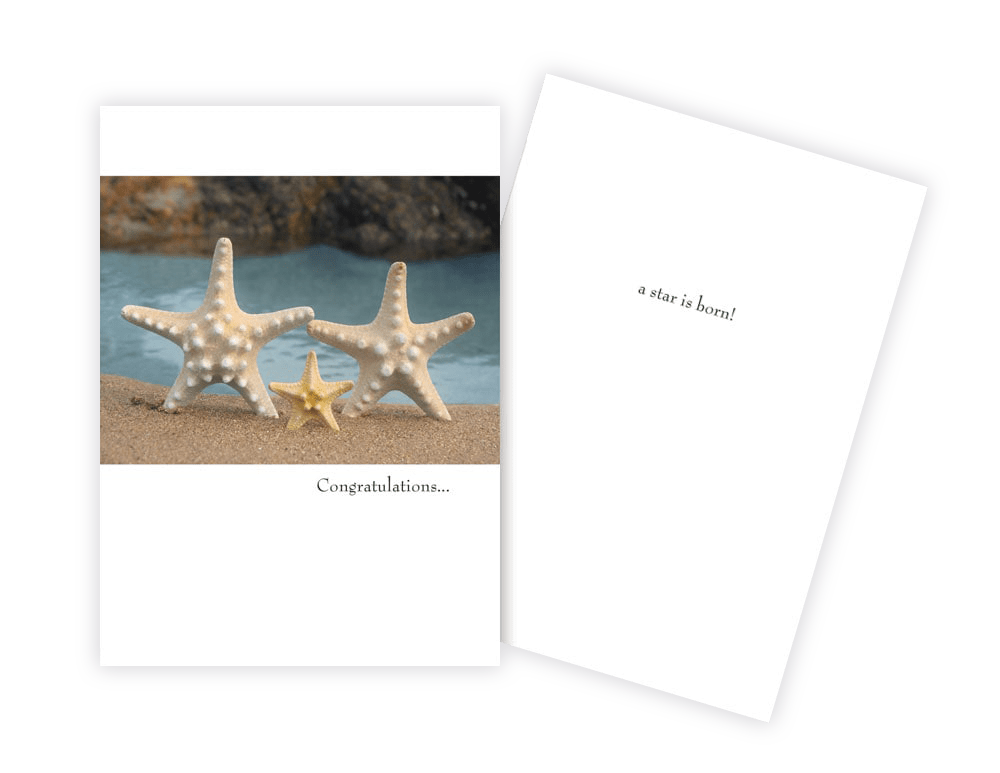 Starfish Card, New Baby Starfish Card, New Baby - Sun Day Starfish Card, New Baby