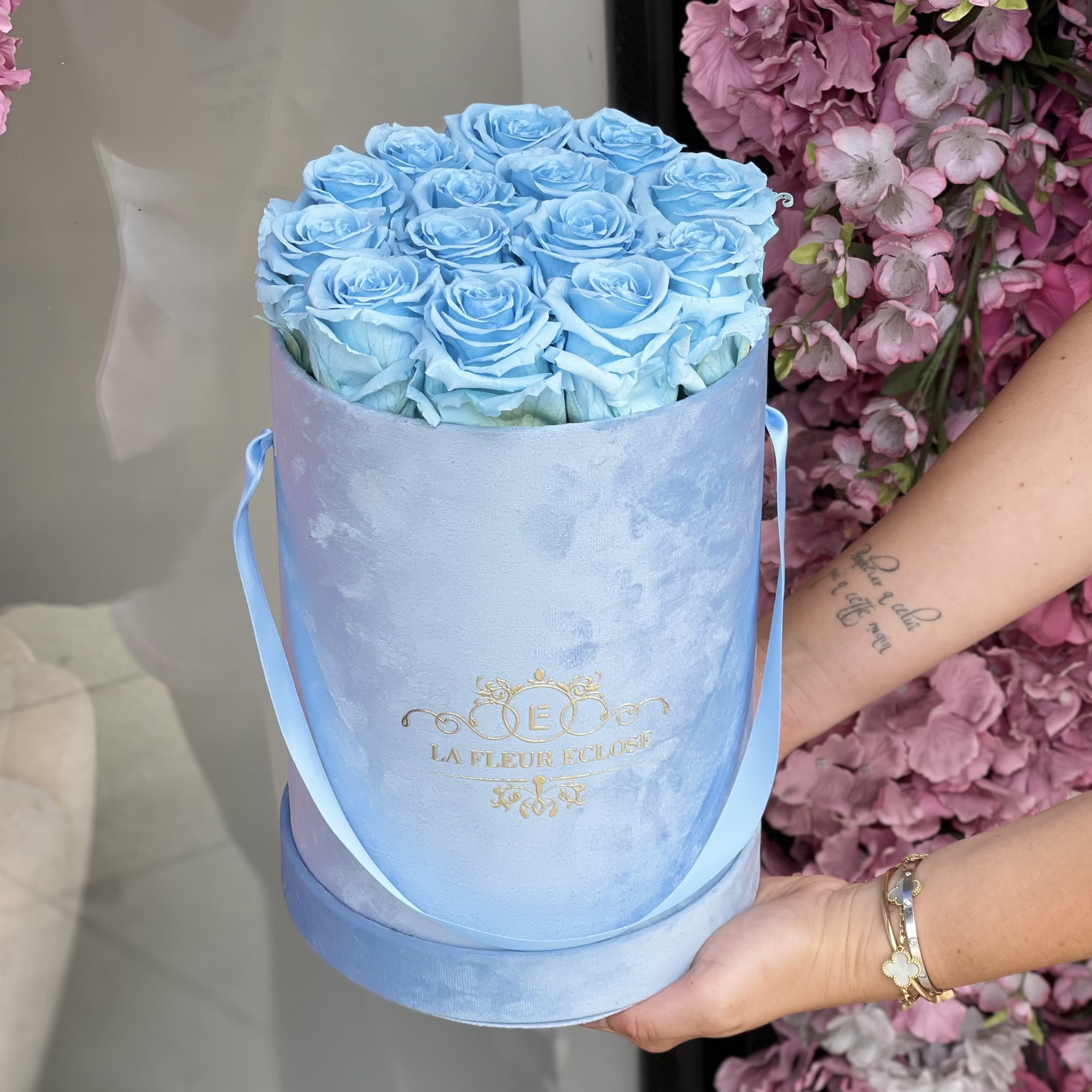 Preserved Light Blue Roses In Encino Ca La Fleur Eclose