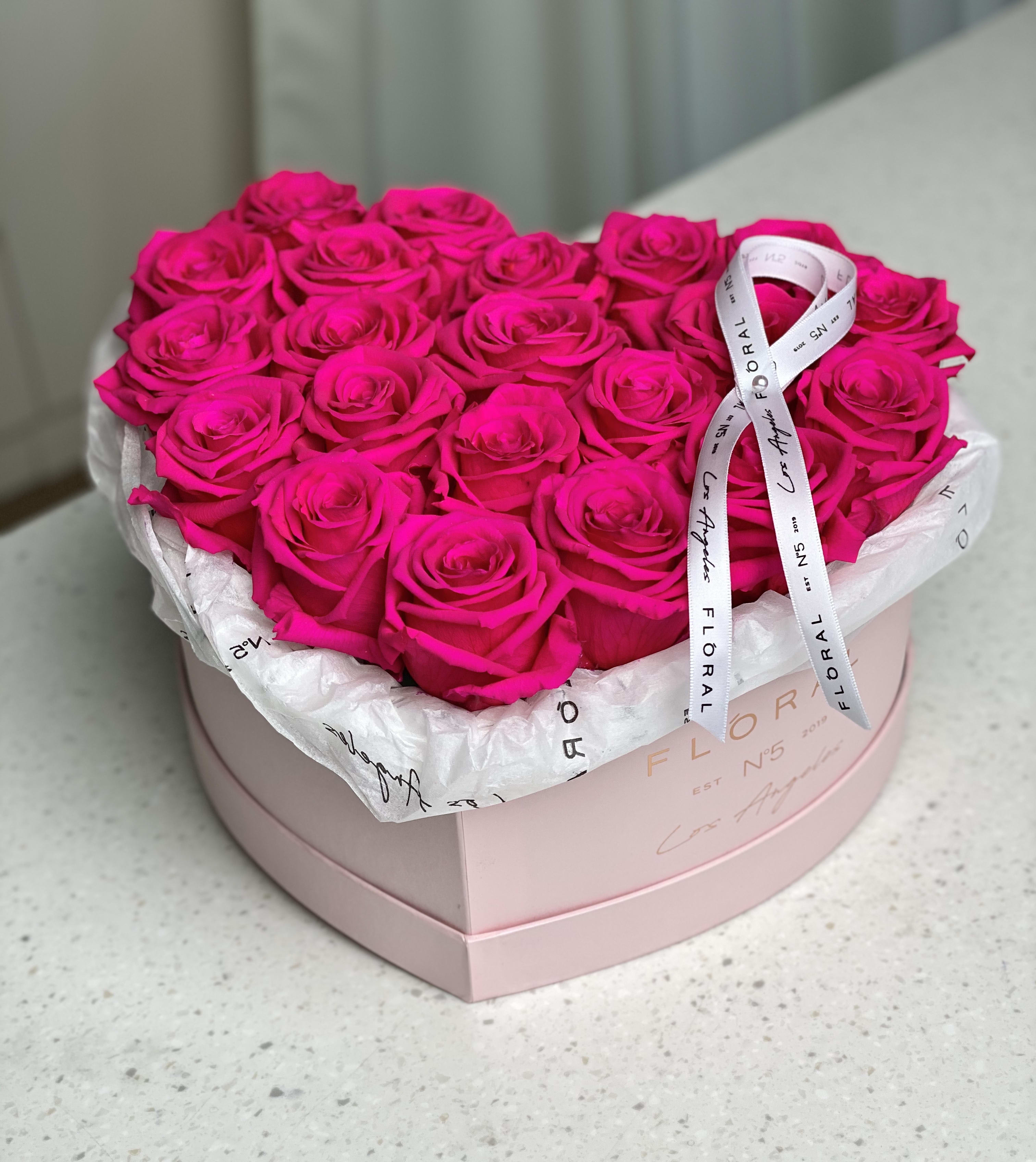 ⭐ No.504 - Pink Eternal Roses in Heart-Shaped Box in Studio City, CA