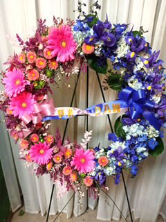 Morgans Memory Wreath - custom colored wreath with your choice of two colors.