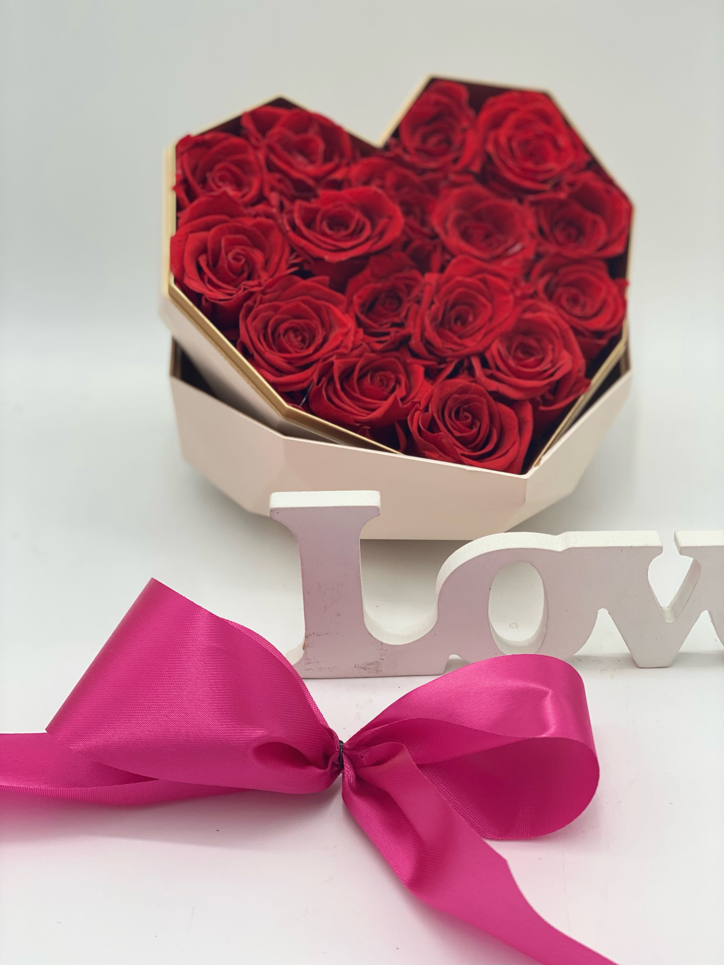 Forever Roses Heart Bouquet White Heart / Red Roses in LAS VEGAS, NV