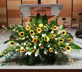 PODIUM ARRANGEMENT 76 [TTPOD76] - PODIUM ARRANGEMENT BY TWIN TOWERS FLORIST      As Shown : TTPOD76  