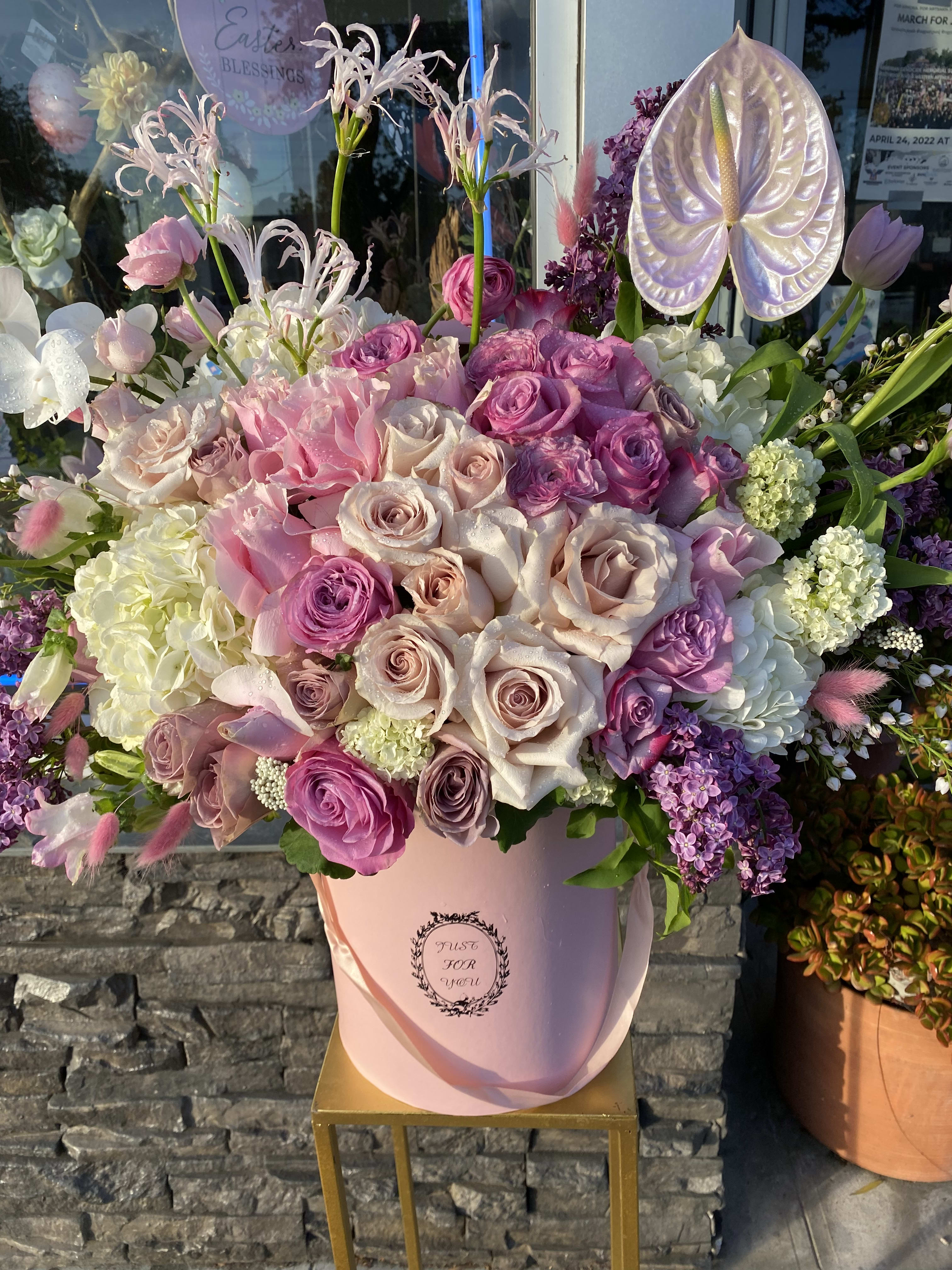The flower girl - Roses tulips Renanculus Hydrengea Mix Flowers