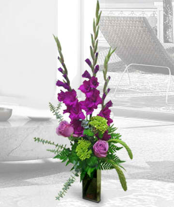 Soaring Thoughts Soaring Thoughts - Soaring gladiolas and roses send uplifting thoughts Substitutions of equal or greater value may be made depending on season and availability of product or container.