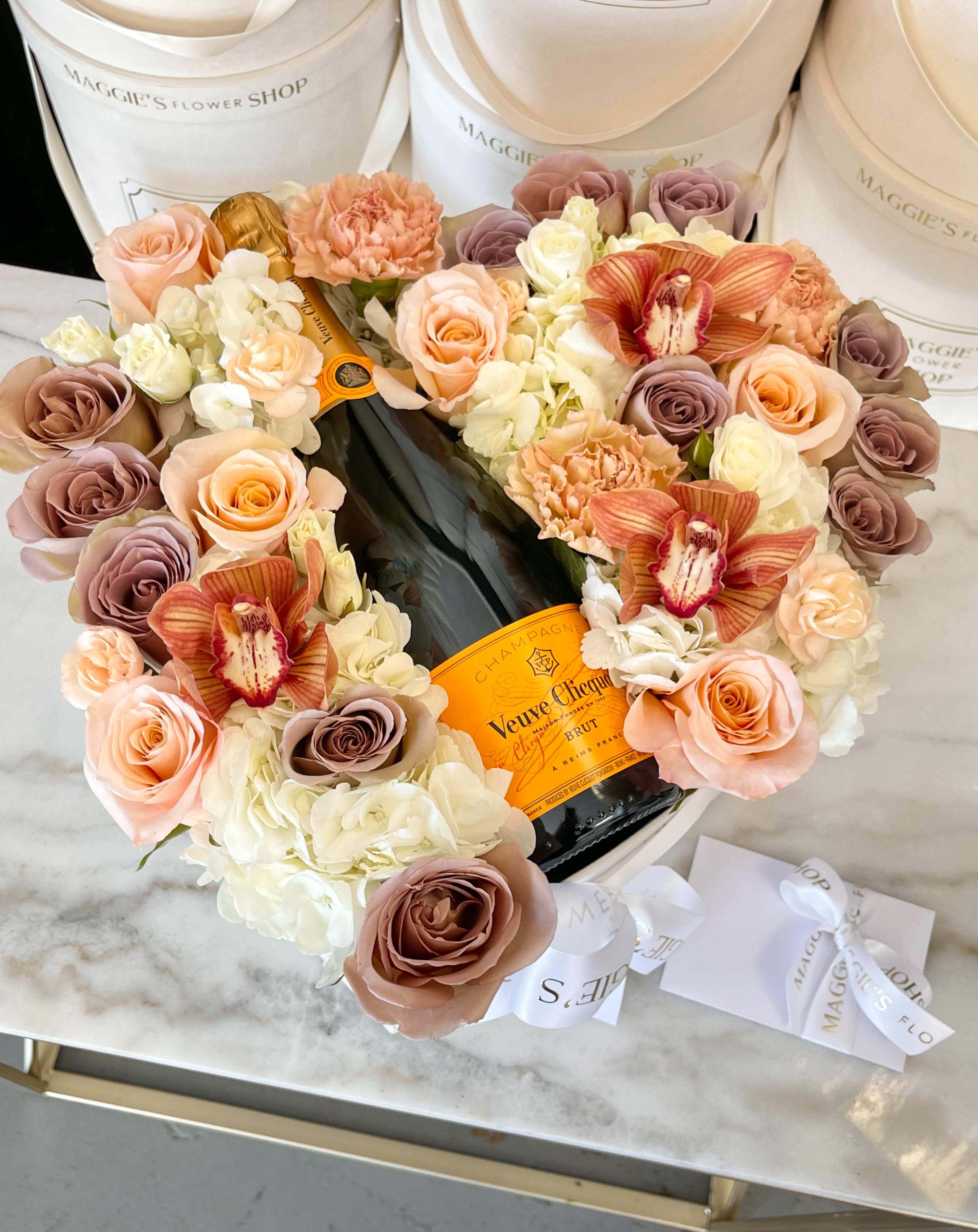 MFS Veuve Clicquot Blooms by Maggie's Flower Shop