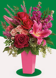 Forever fusia - Proclaim your affection with this fabulous fuchsia bouquet! A luxurious mix of lilies, roses and stock, this gorgeous gift is delivered in a modern pink vase.