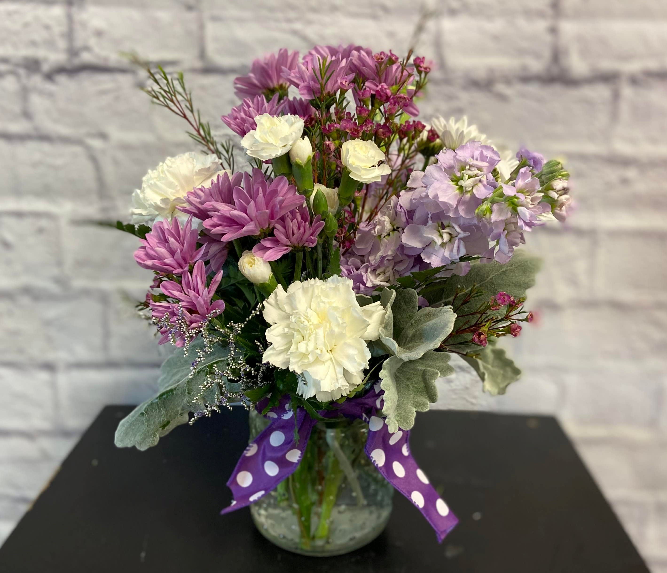 Lovely Lavender  - Beautiful lavender, white and purple bouquet...great for any occasion!