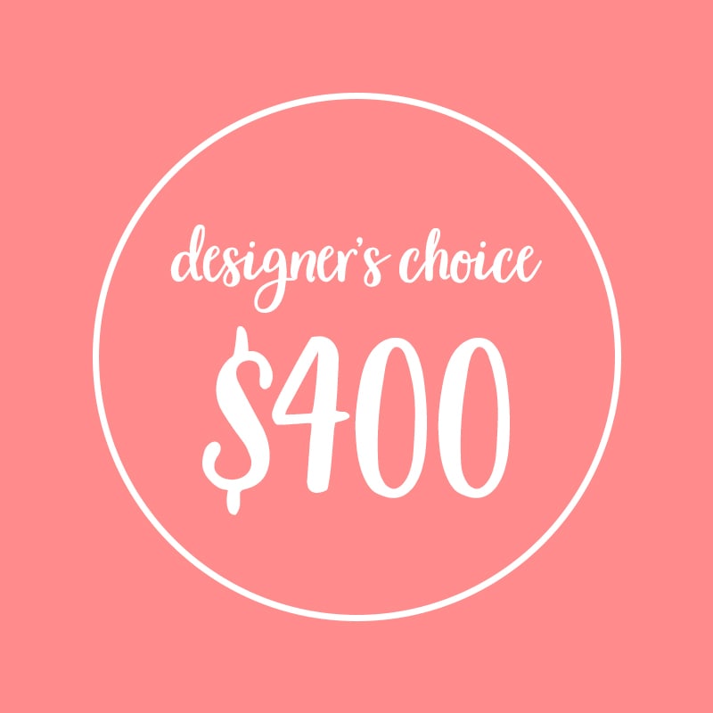 Designer's Choice $400 - Allow our experts create a beautiful arrangement just for you! Our designers will ensure to use the freshest flowers of the season we know you'll love! 