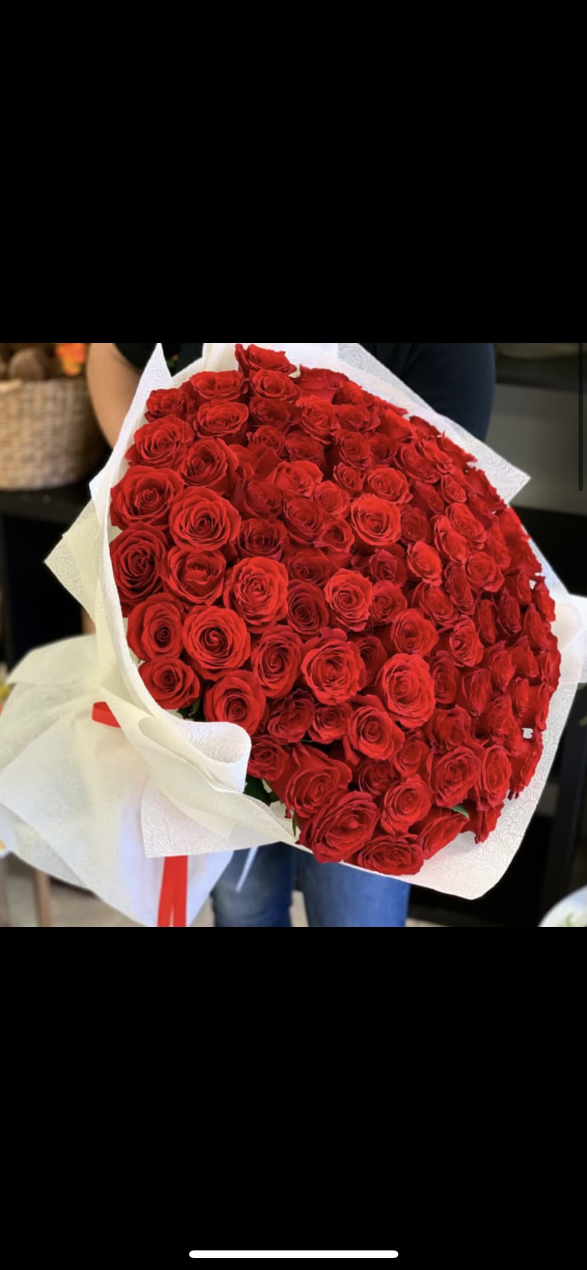 100 roses white wrap  - 100 long stem premium red roses wrapped in luxury papers and tissues with large bow 