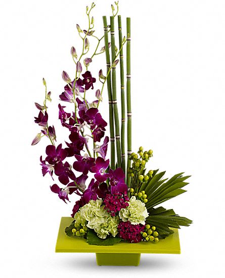 divine design - purple orchids and accents of greens