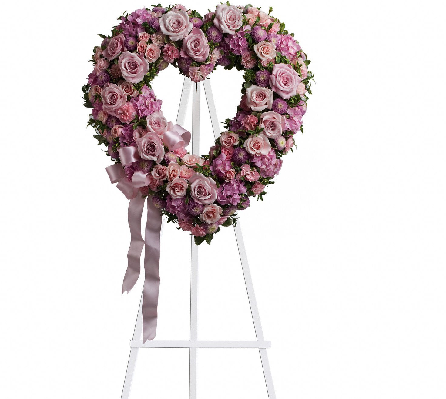Rose Garden Heart - A tender and classic tribute to a precious life. Heartfelt emotions and sympathies find delicate expression here. 