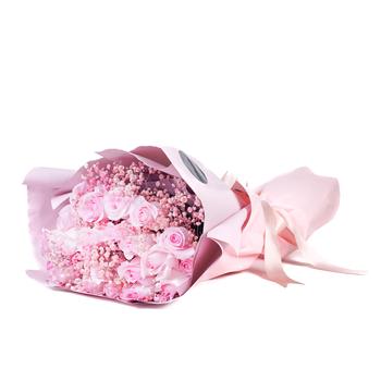 Pastel Pink Rose And Baby S Breath Bouquet In Cypress Ca Bella Rosa Gardens